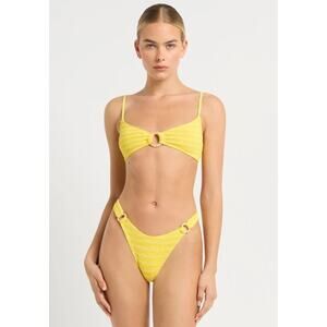 Bond Eye Australia Ring Lisso Bikini Top & Scene Brief Limoncello Yellow OS NWT